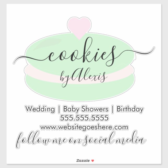 Macaroon Cookies Logo Bakery Business Car  Sticker (Sheet)