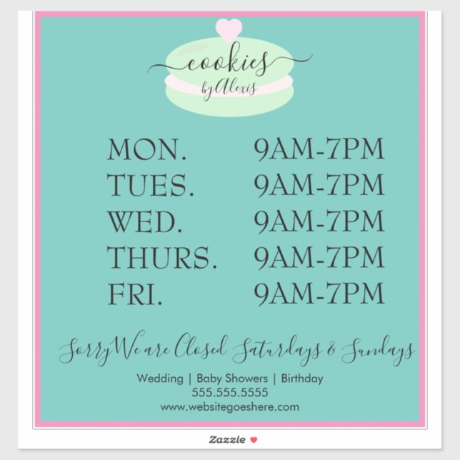 Macaroon Cookies Logo Bakery Business Sign (Sheet)