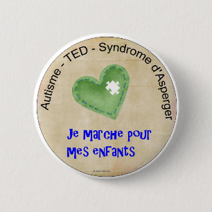 Macaroon I walk for my children 6 Cm Round Badge