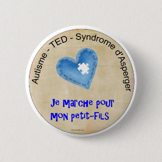 Macaroon I walk for my grandson 6 Cm Round Badge
