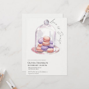 macaroon theme bridal shower invitation