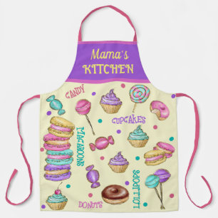 Macaroons Cupcakes Lollipops and Doughnuts Apron