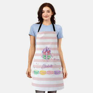 Macaroons,Pink Stripes Apron