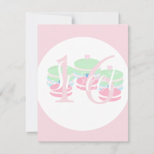 Macaroons Quince Sweet 16 Pastel RSVP Card