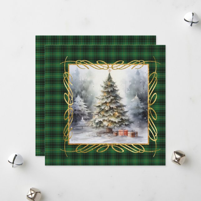 MacArthur Ancient Scottish Tartan Christmas  Holiday Card (Front/Back In Situ)