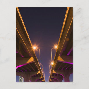 MacArthur Causeway seen from underneath at dusk Postcard