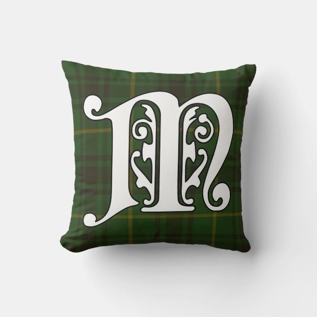 MacArthur Clan Tartan Monogram Cushion (Front)