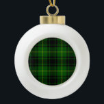MacArthur tartan green plaid Ceramic Ball Christmas Ornament<br><div class="desc">MacArthur clan tartan green plaid</div>