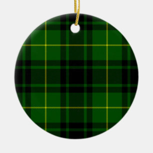 MacArthur tartan green plaid Ceramic Tree Decoration