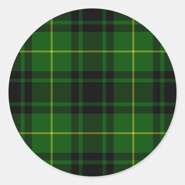 MacArthur tartan green plaid Classic Round Sticker (Front)