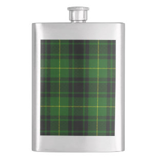 MacArthur tartan green plaid Hip Flask