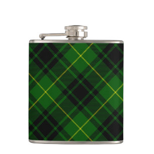 MacArthur tartan green plaid Hip Flask