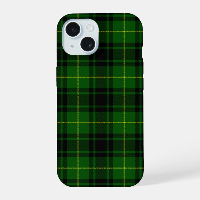 MacArthur tartan green plaid iPhone 15 Case (Back)