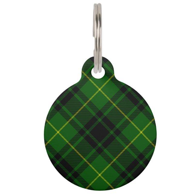 MacArthur tartan green plaid Pet Tag (Front)