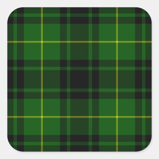 MacArthur tartan green plaid Square Sticker (Front)