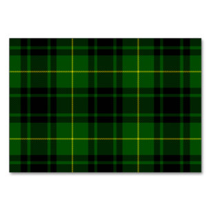 MacArthur tartan green plaid Table Number