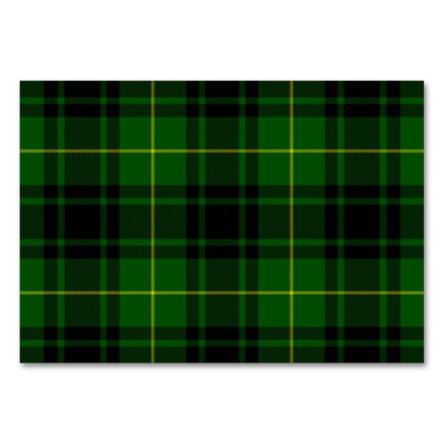 MacArthur tartan green plaid Table Number (Front)