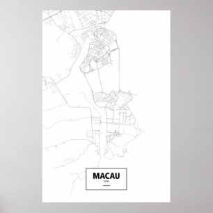 Macau, China (black on white) Poster