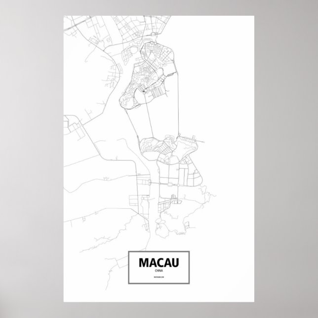 Macau, China (black on white) Poster (Front)