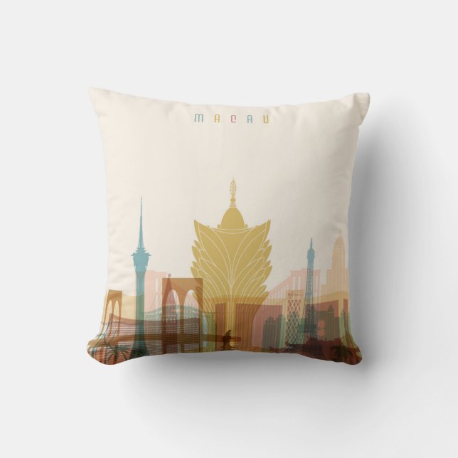 Macau, China | City Skyline Cushion (Front)