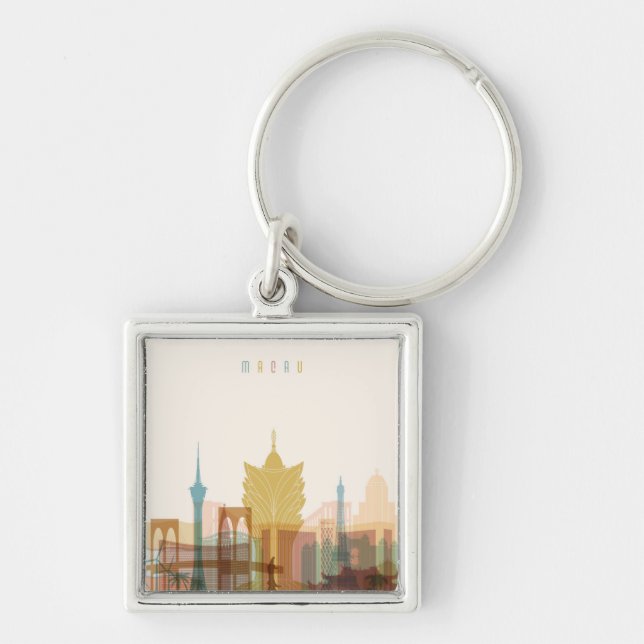 Macau, China | City Skyline Key Ring (Front)