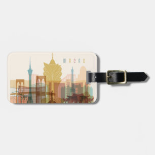 Macau, China   City Skyline Luggage Tag