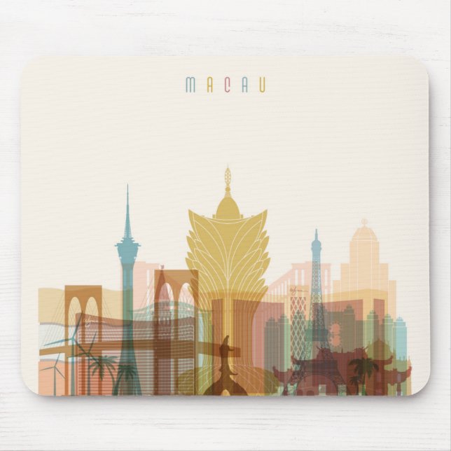 Macau, China | City Skyline Mouse Mat (Front)