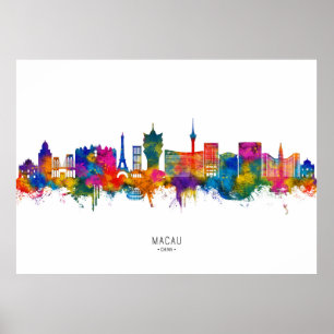 Macau China Skyline Poster