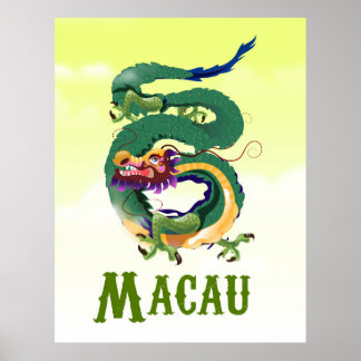 Macau China Vintage style travel poster