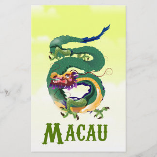 Macau China Vintage style travel poster Stationery