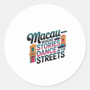 Macau classic round sticker
