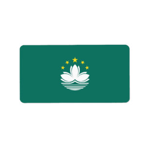 Macau flag label