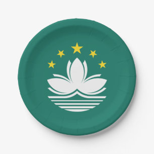 Macau Flag Paper Plate