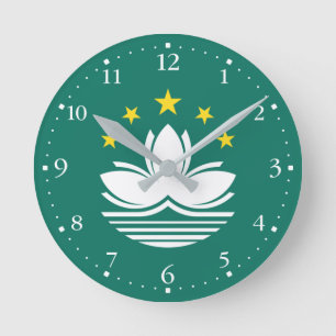 Macau Flag Round Clock