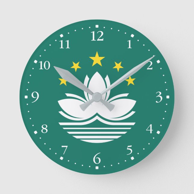 Macau Flag Round Clock (Front)