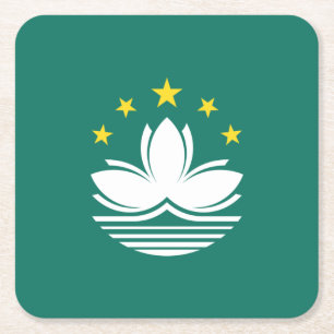 Macau Flag Square Paper Coaster