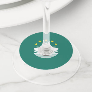 Macau flag wine glass tag