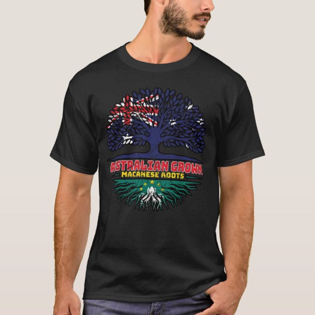 Macau Macanese Australian Australia Tree Roots T-Shirt (Front)