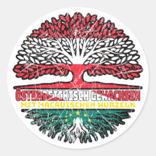 Macau Macauisch Österreichisch Baum Classic Round Sticker