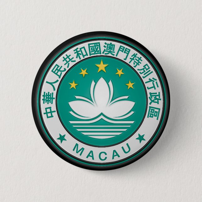 Macau Round Emblem 6 Cm Round Badge (Front)