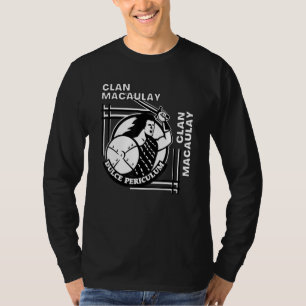 Macaulay Clan Gaelic Motto Swordsman T-Shirt