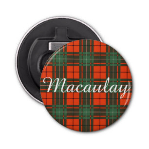 Macaulay clan Plaid Scottish tartan Bottle Opener