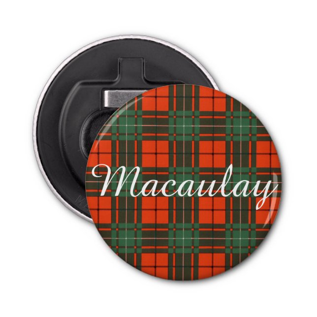 Macaulay clan Plaid Scottish tartan Bottle Opener (Front)