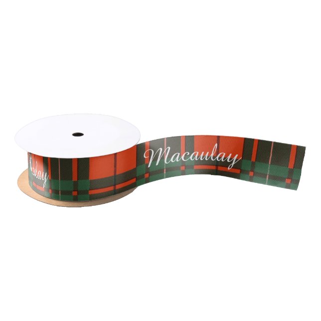Macaulay clan Plaid Scottish tartan Satin Ribbon (Spool)