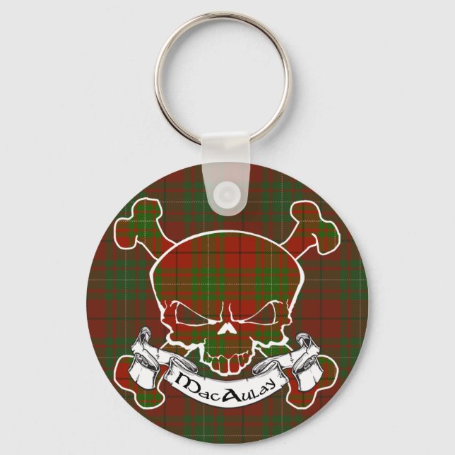 MacAulay Tartan Skull Key Ring (Front)