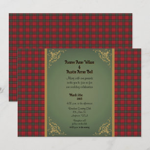 MacAuley Modern Original Scottish Tartan Wedding Invitation