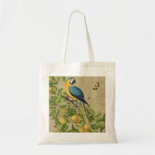 Macaw Blue Yellow Tropical Jungle Antique Tote Bag