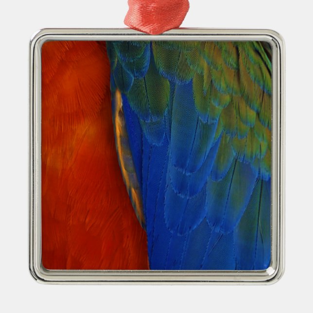 Macaw Feathers Metal Tree Decoration (Front)