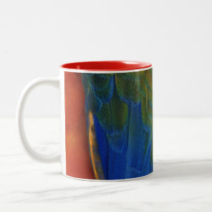 Macaw Feathers Two-Tone Coffee Mug