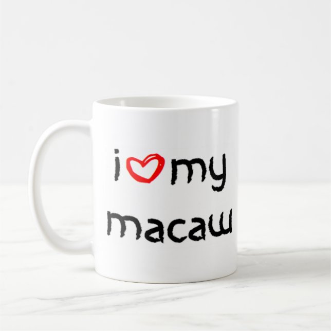 macaw heart coffee mug (Left)
